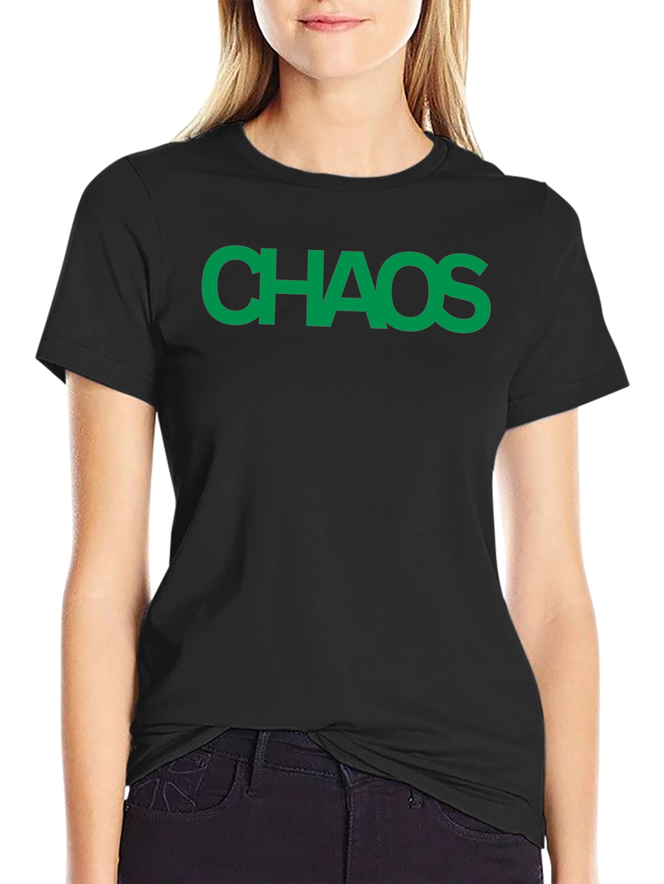 Chaos T-Shirt - Bold Green Text on Black