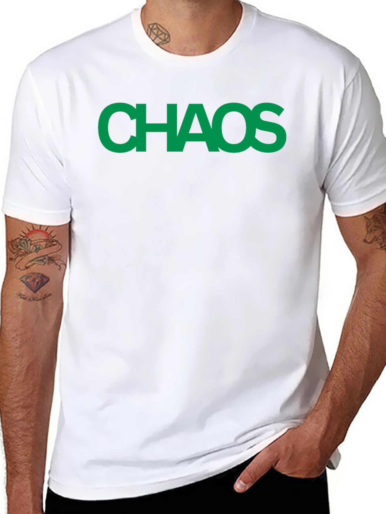 Chaos T-Shirt - Bold Green Text on Black