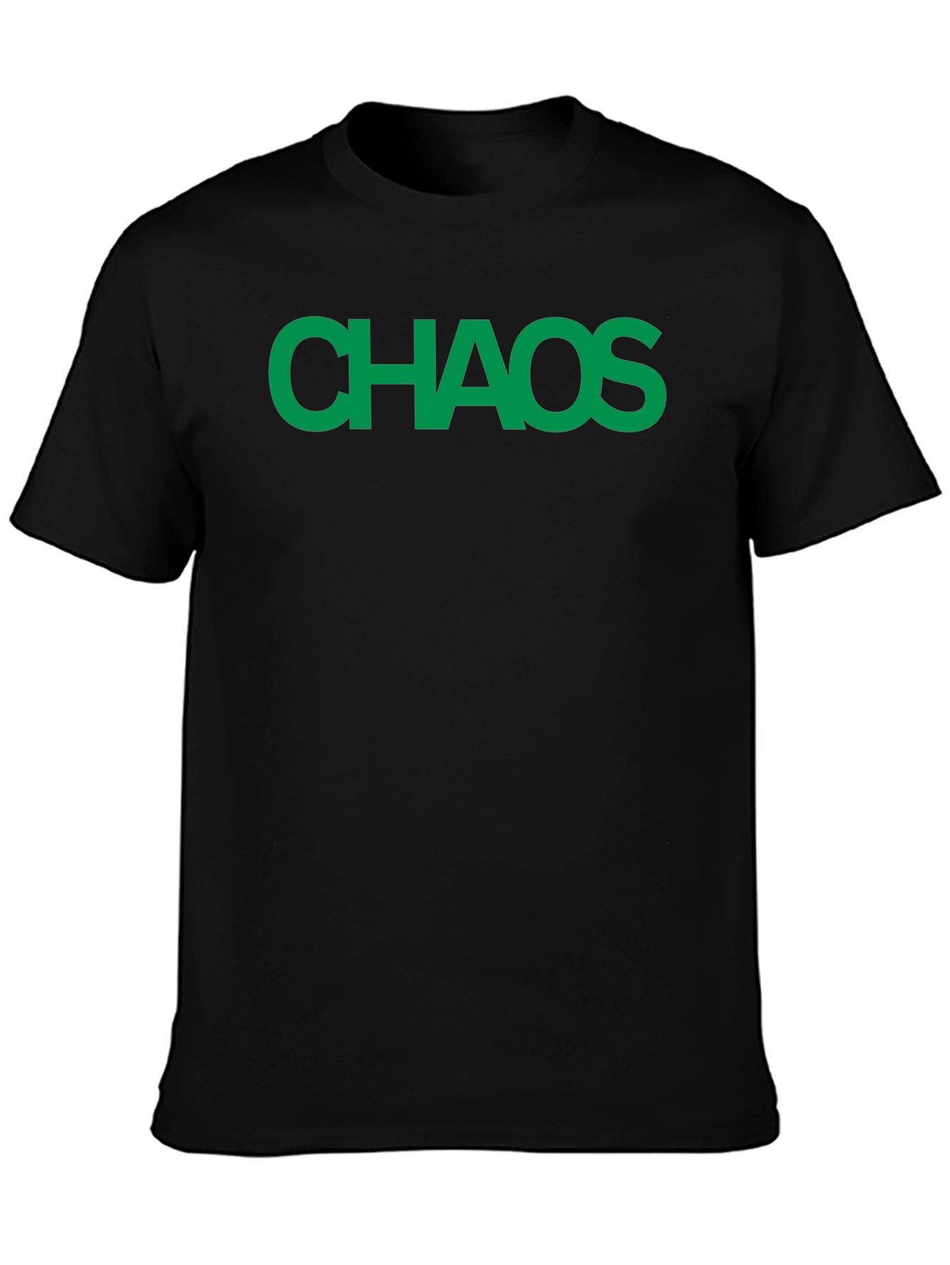 Chaos T-Shirt - Bold Green Text on Black
