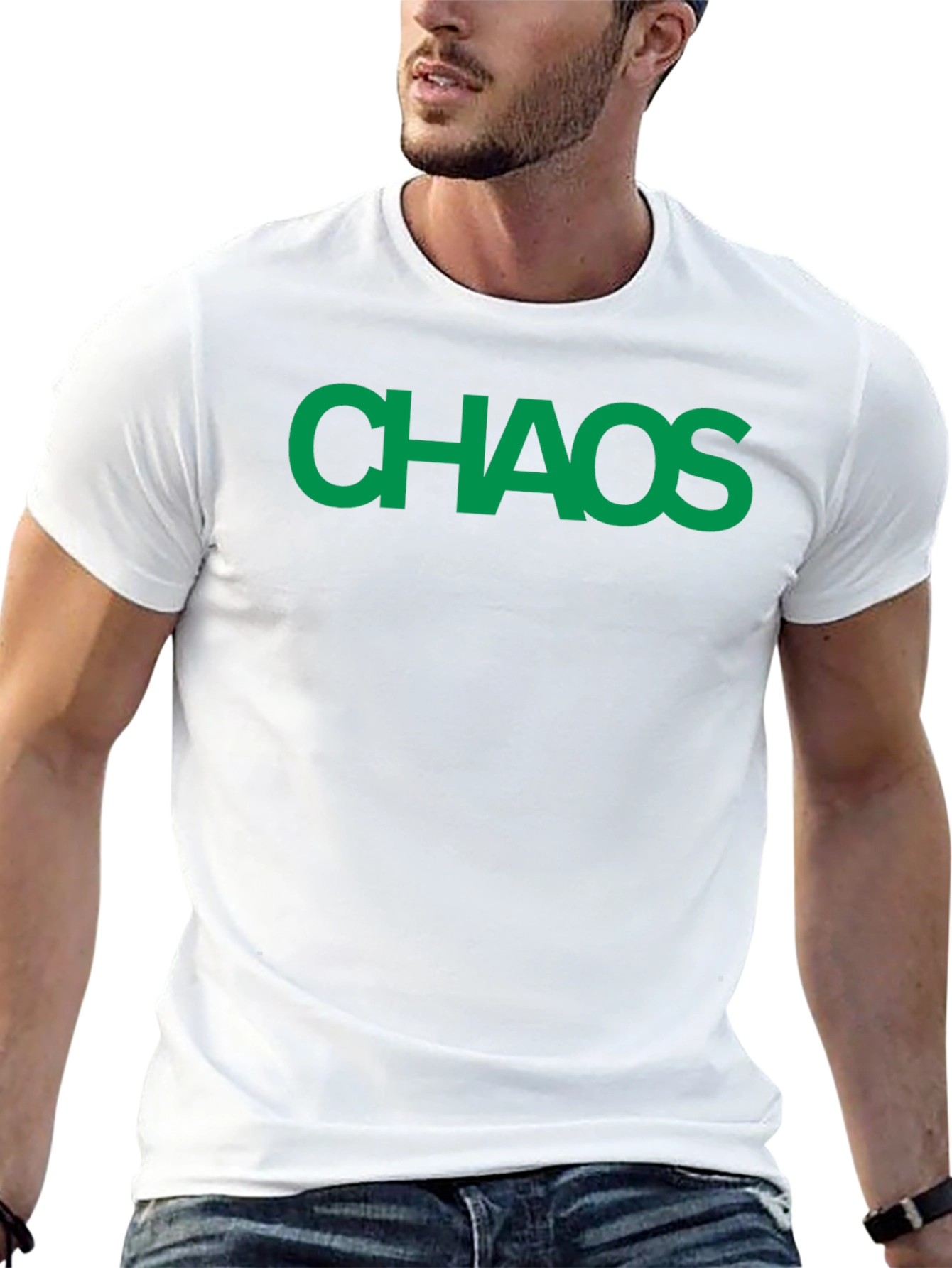 Chaos T-Shirt - Bold Green Text on Black