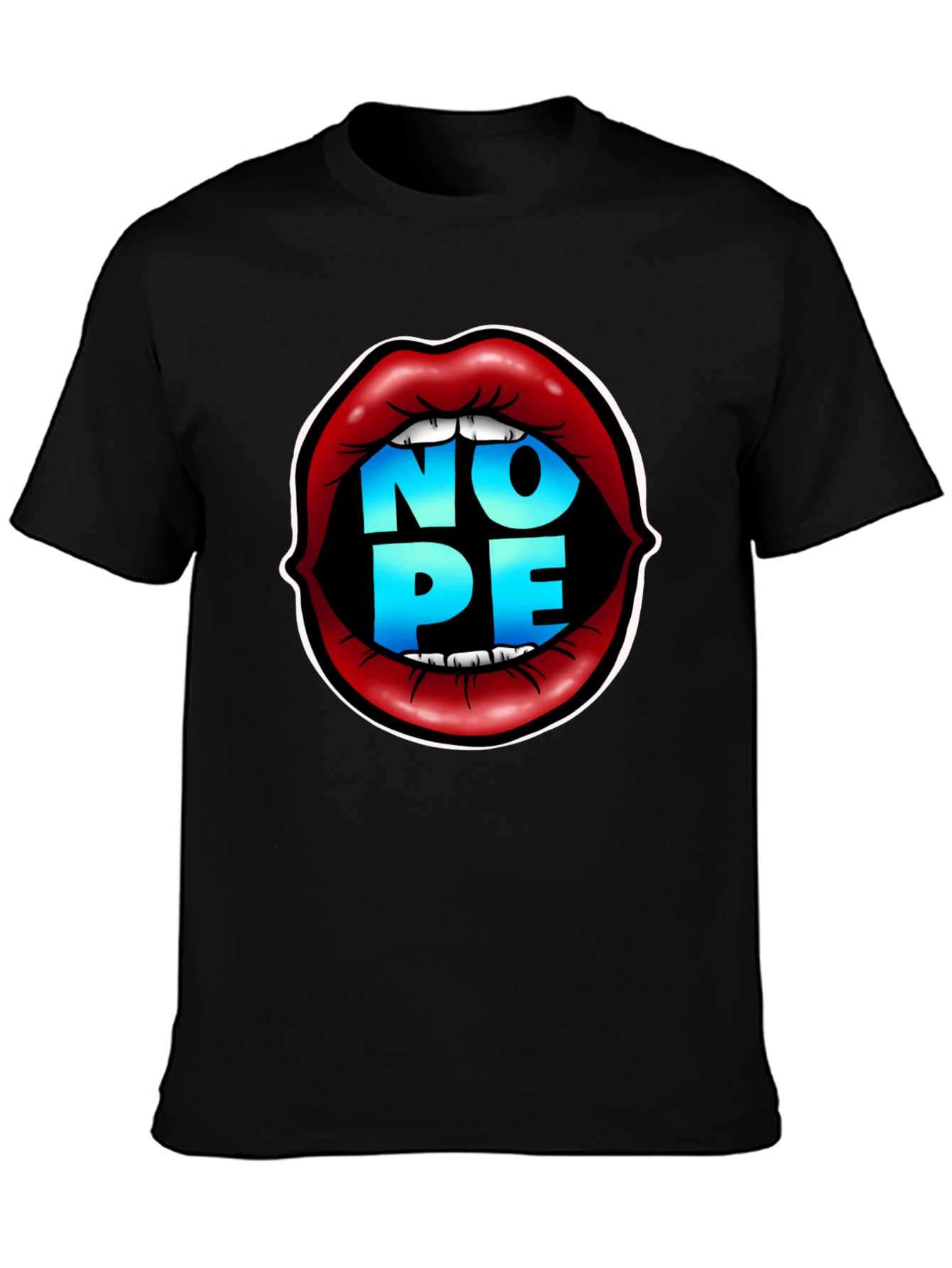 Nope Lips Graphic Tee - Bold Statement T-Shirt