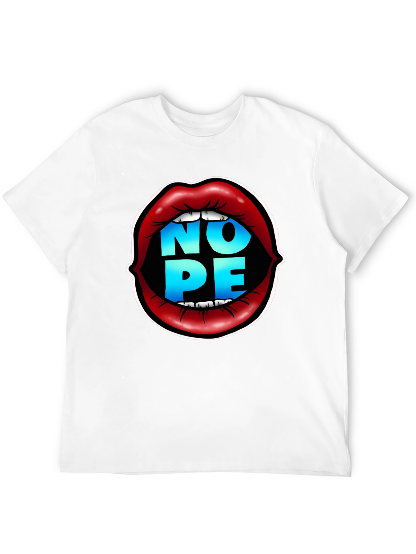 Nope Lips Graphic Tee - Bold Statement T-Shirt