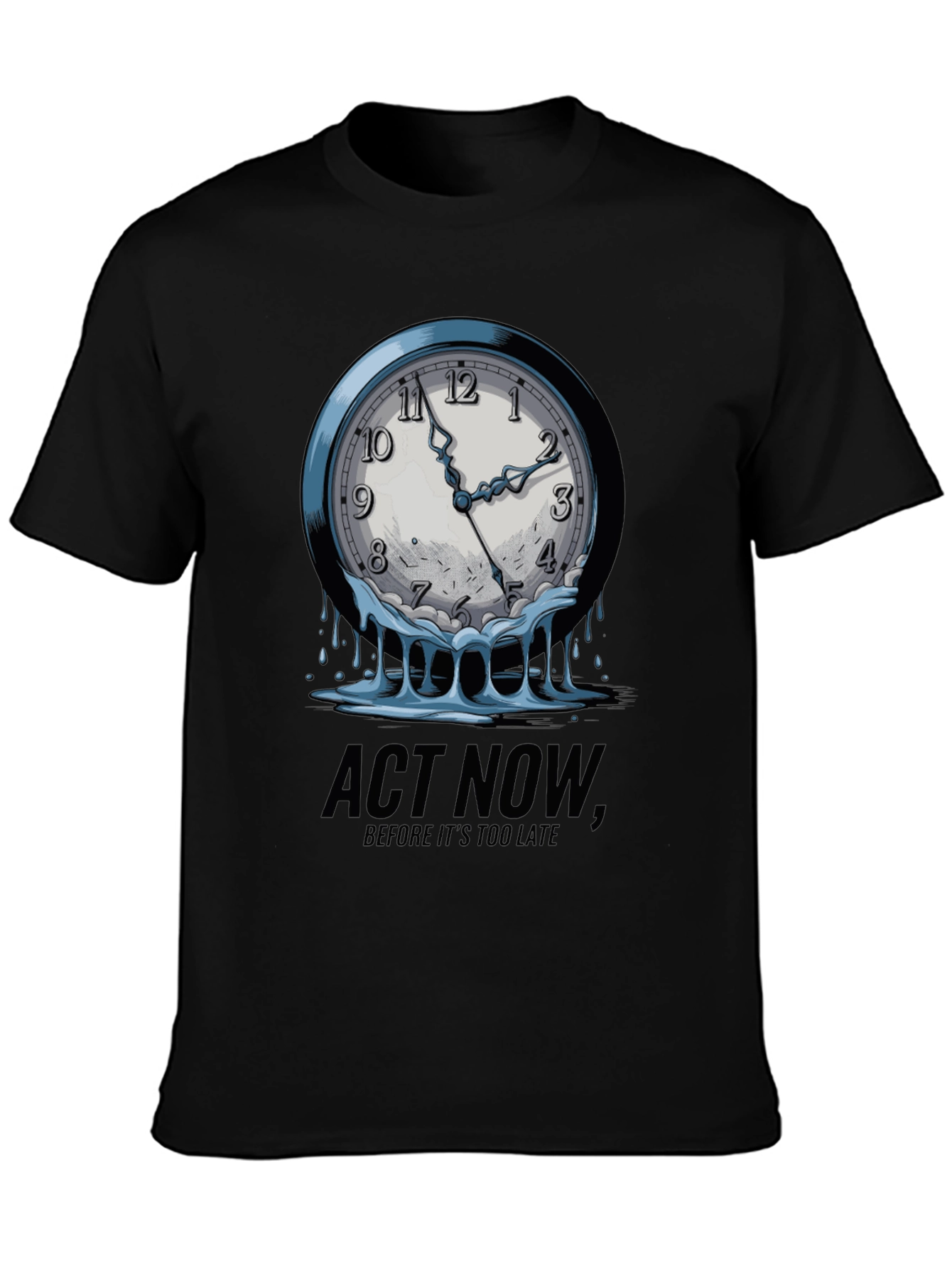 Act Now Melting Clock Graphic Tee