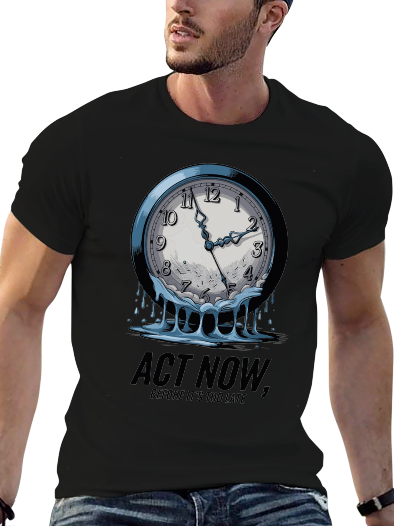 Act Now Melting Clock Graphic Tee