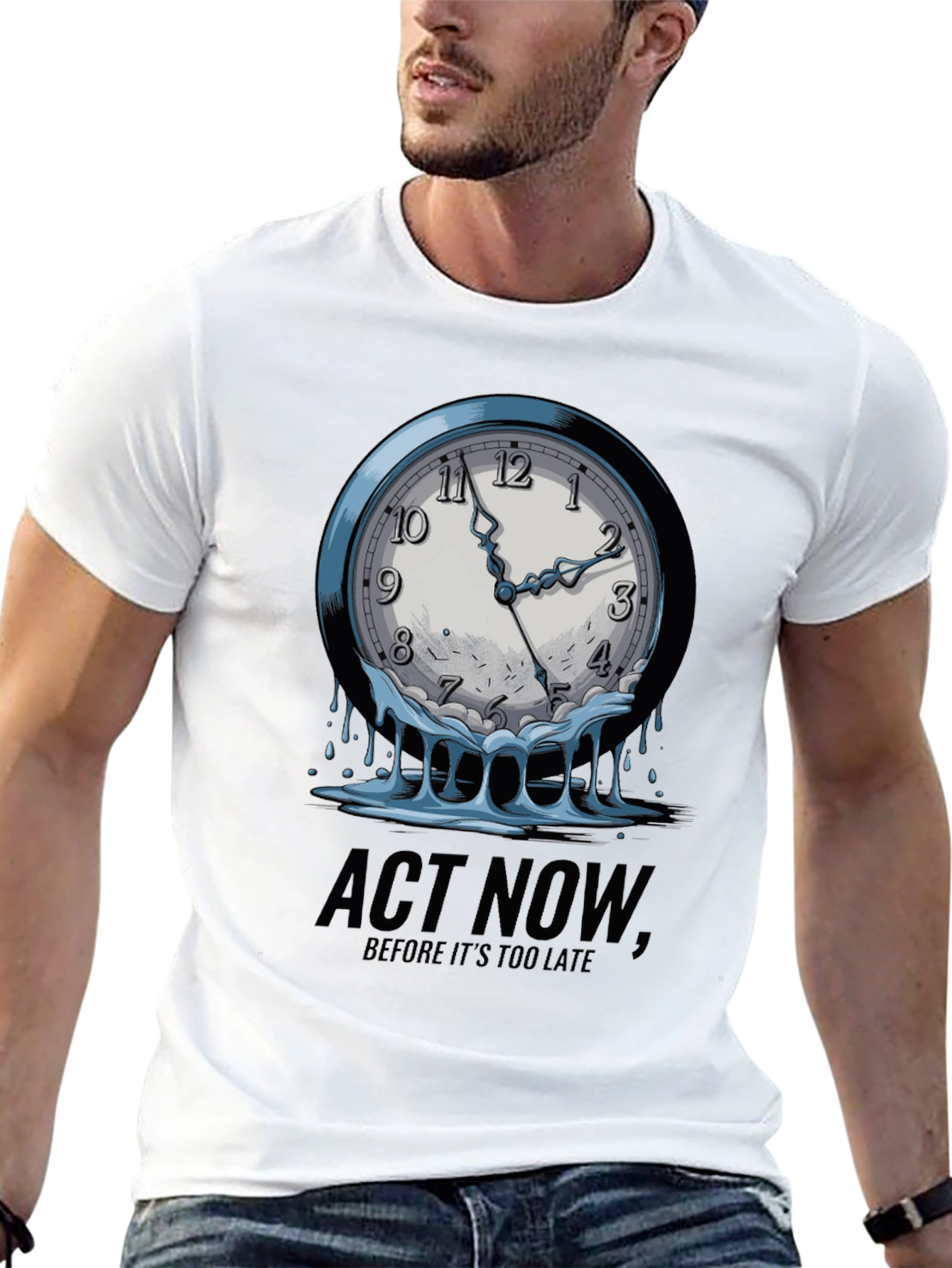 Act Now Melting Clock Graphic Tee