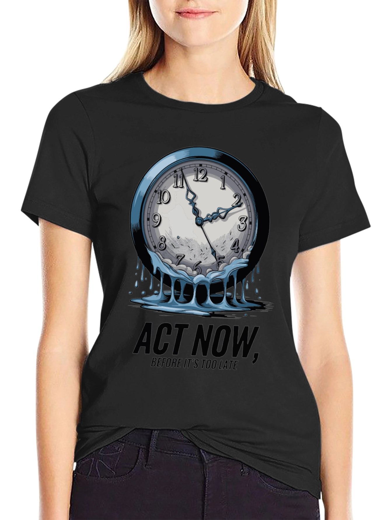 Act Now Melting Clock Graphic Tee