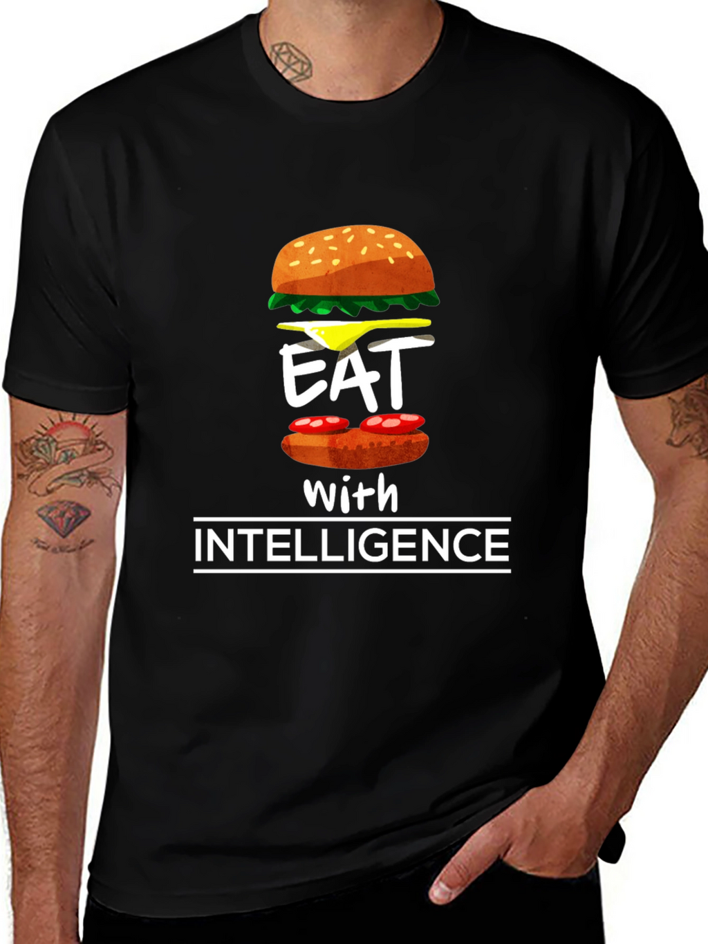 Eat with Intelligence Graphic T-Shirt