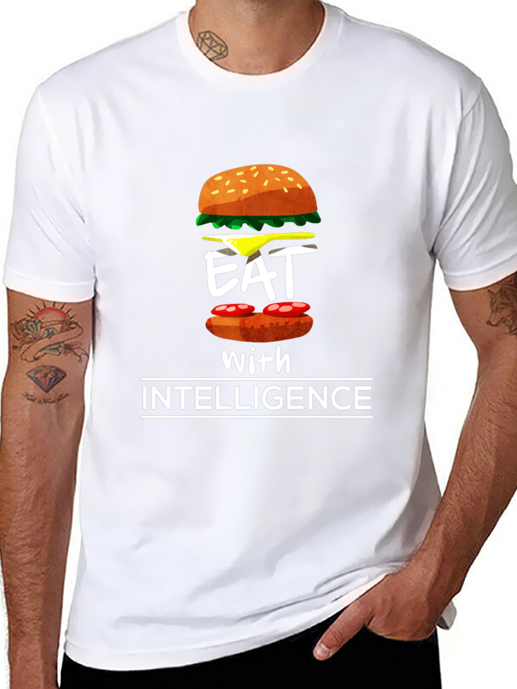 Eat with Intelligence Graphic T-Shirt