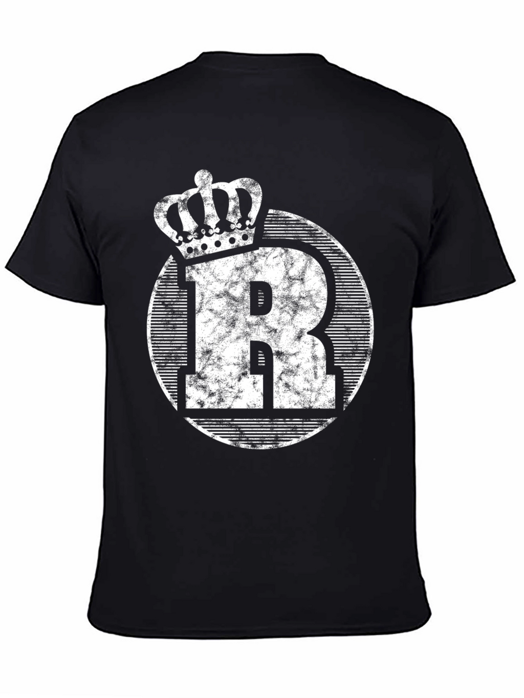 King Initial R Black Graphic Tee