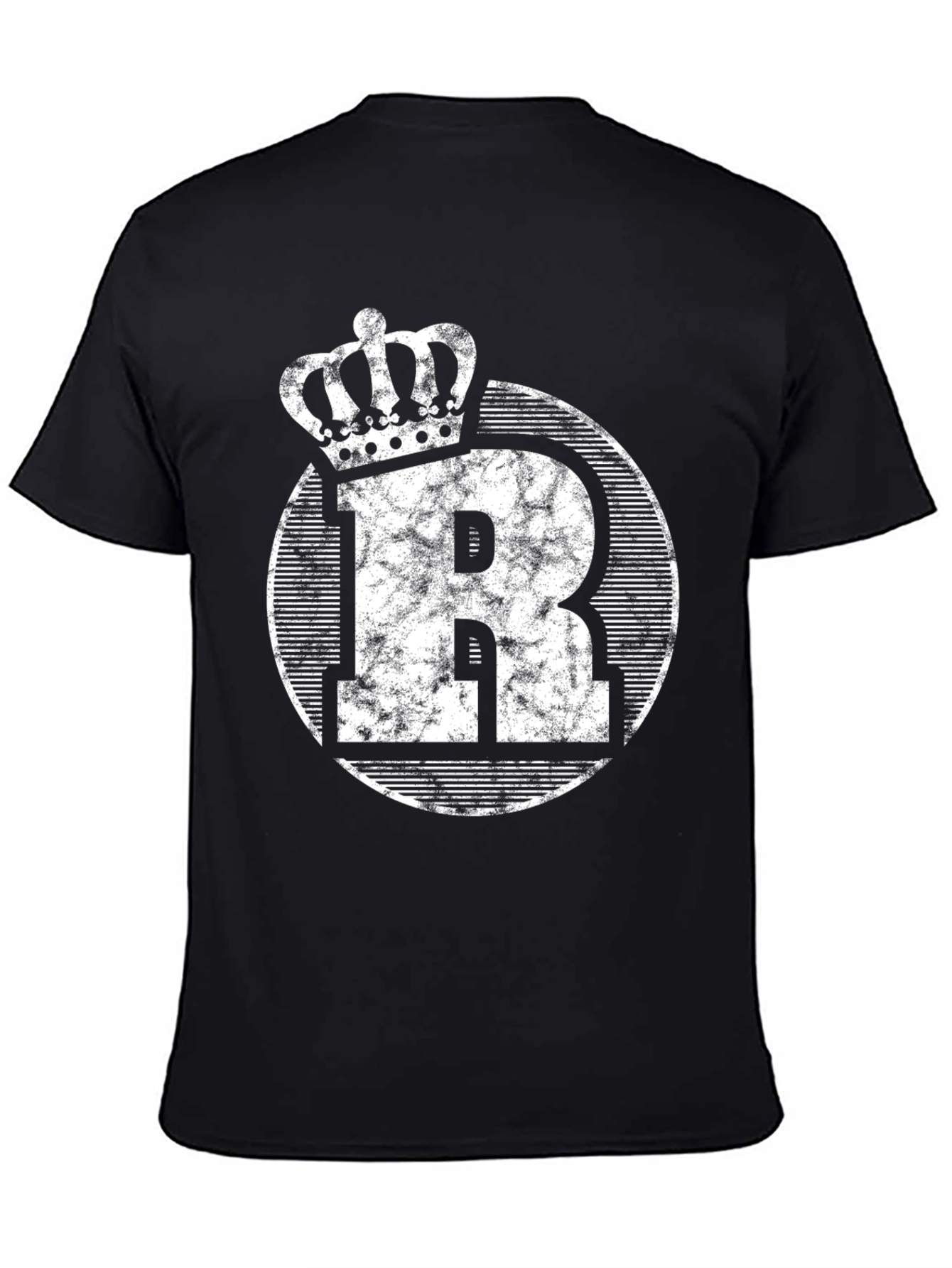 King Initial R Black Graphic Tee