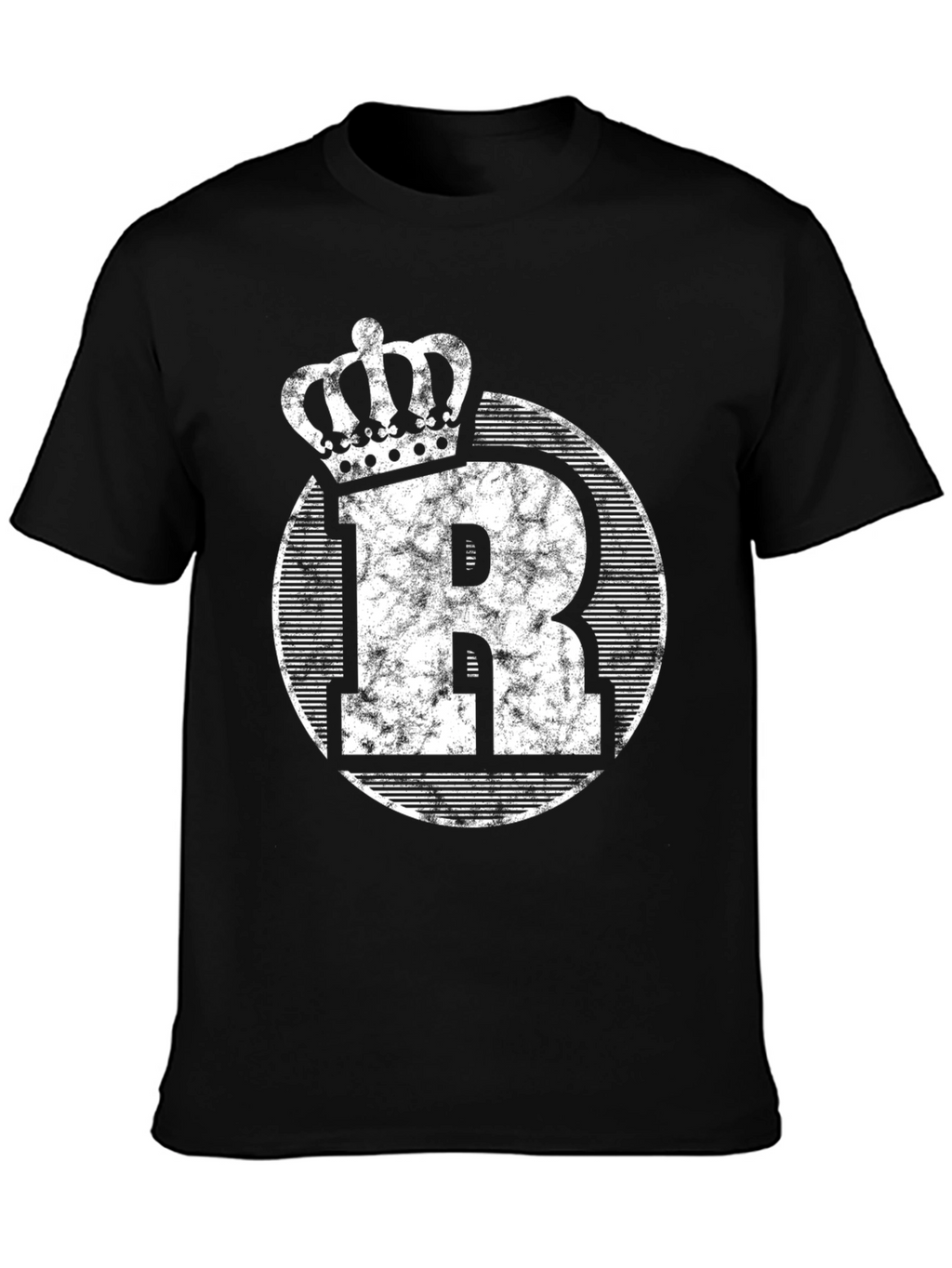 King Initial R Black Graphic Tee