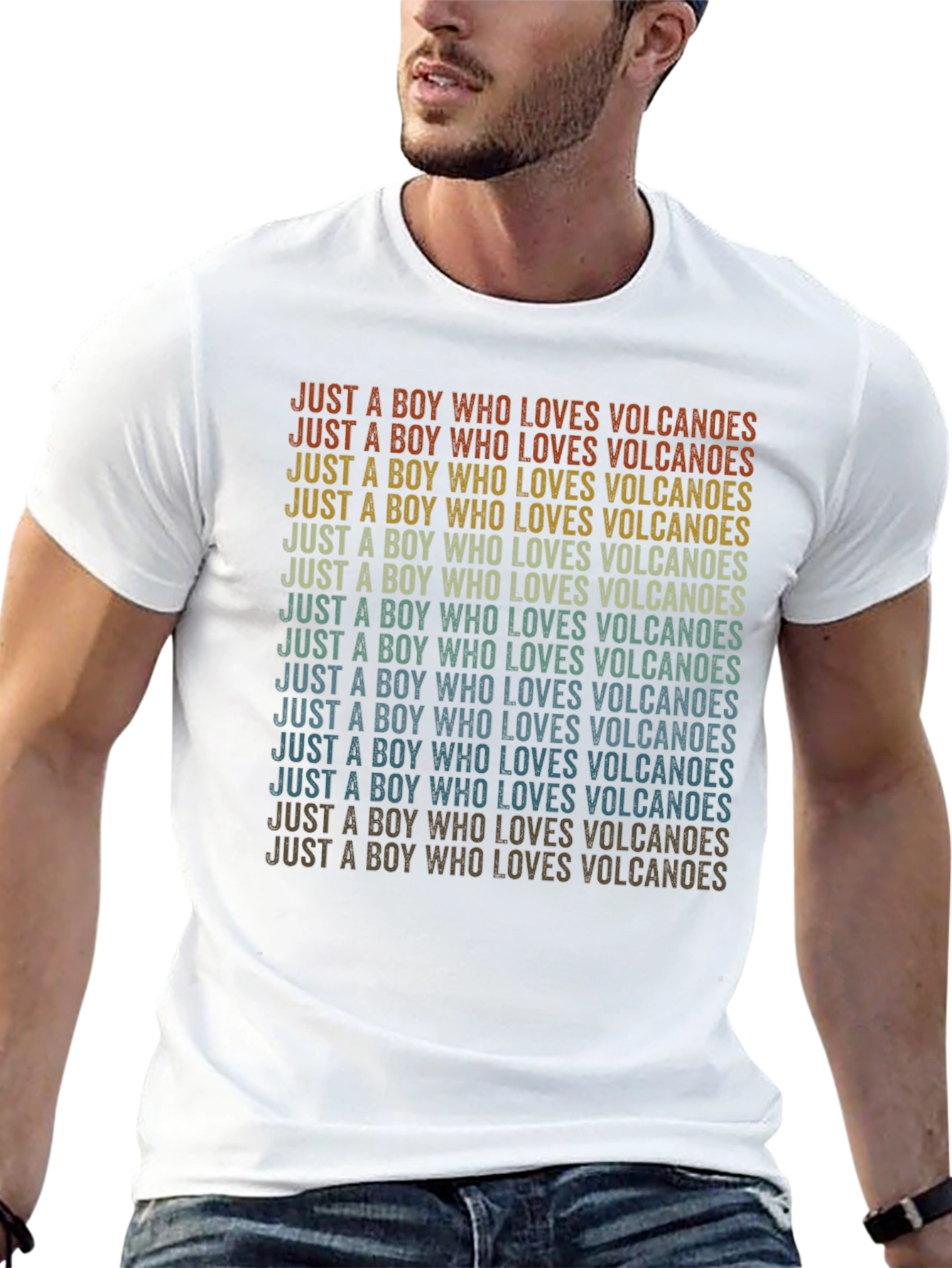 Boy Who Loves Volcanoes Retro Graphic Tee