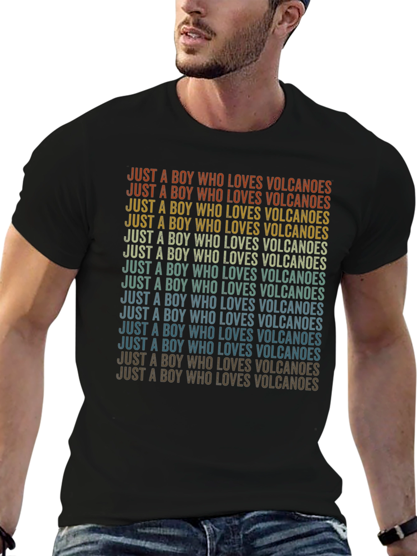 Boy Who Loves Volcanoes Retro Graphic Tee