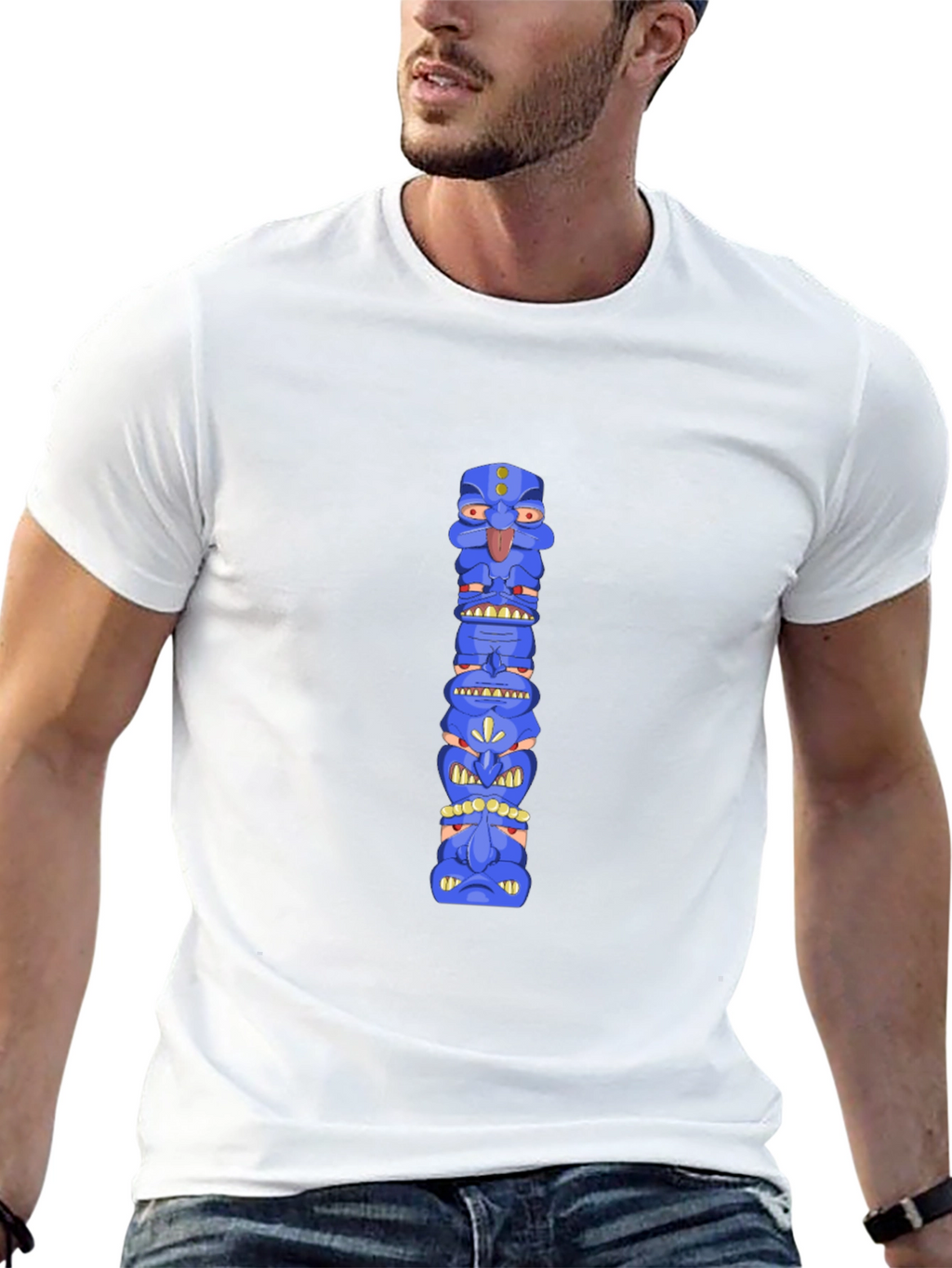 Blue Totem Pole Graphic Tee