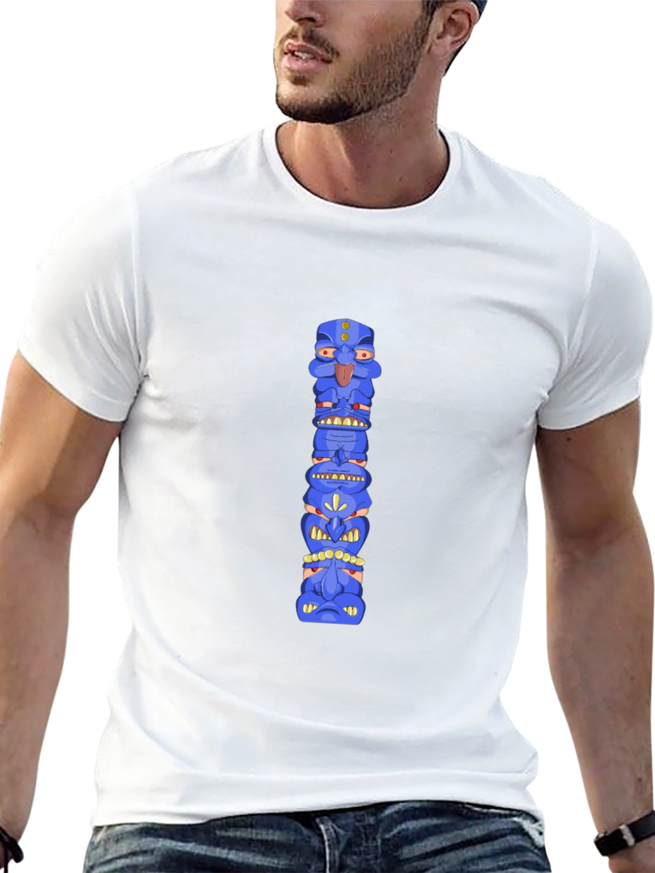 Blue Totem Pole Graphic Tee