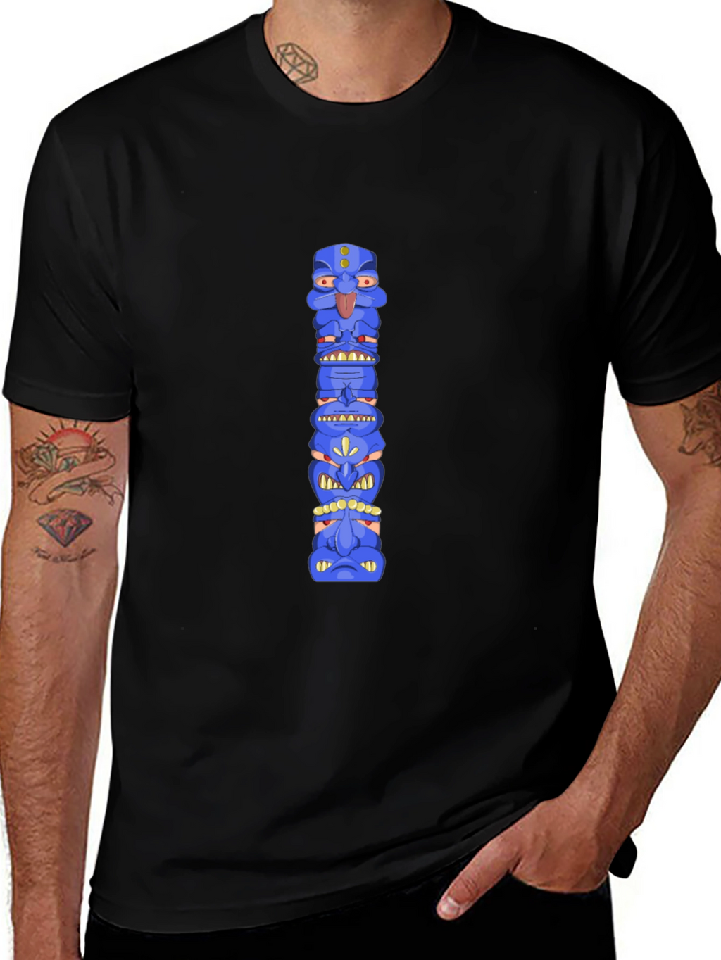Blue Totem Pole Graphic Tee