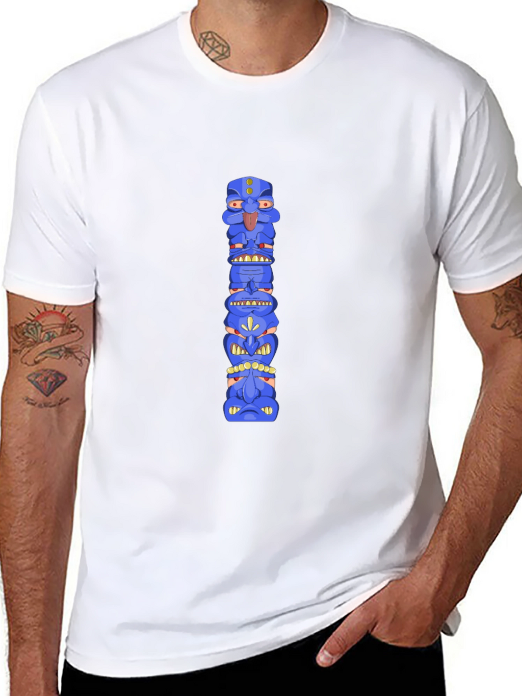 Blue Totem Pole Graphic Tee