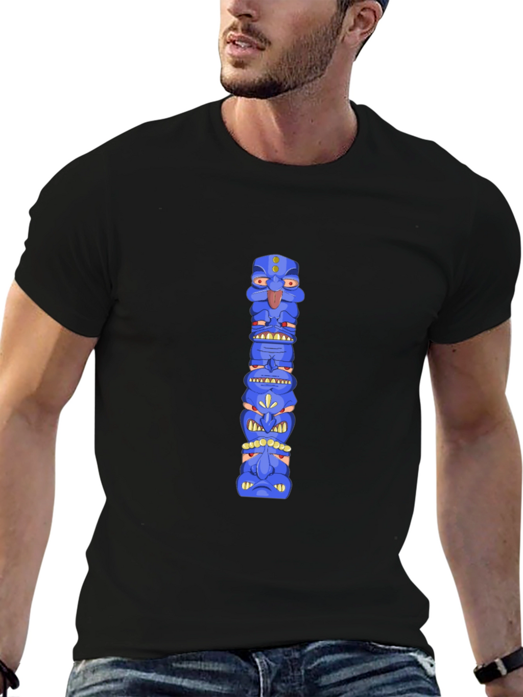 Blue Totem Pole Graphic Tee