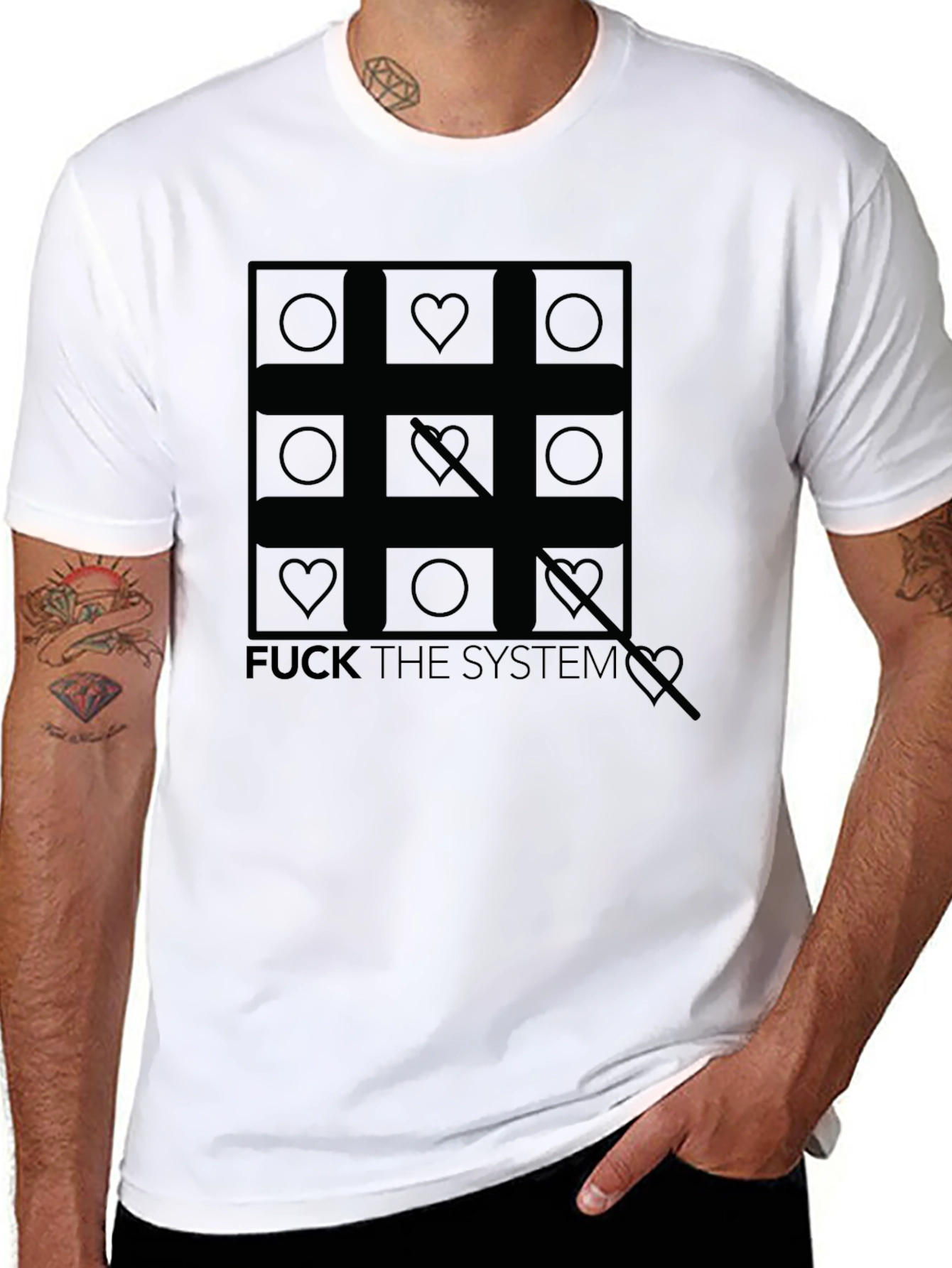 Anti-Establishment Tic-Tac-Toe Graphic Tee