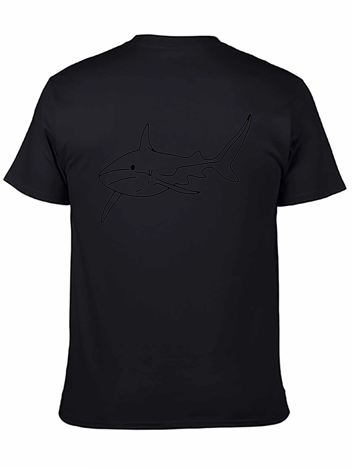 Black T-Shirt with Shark Graphic