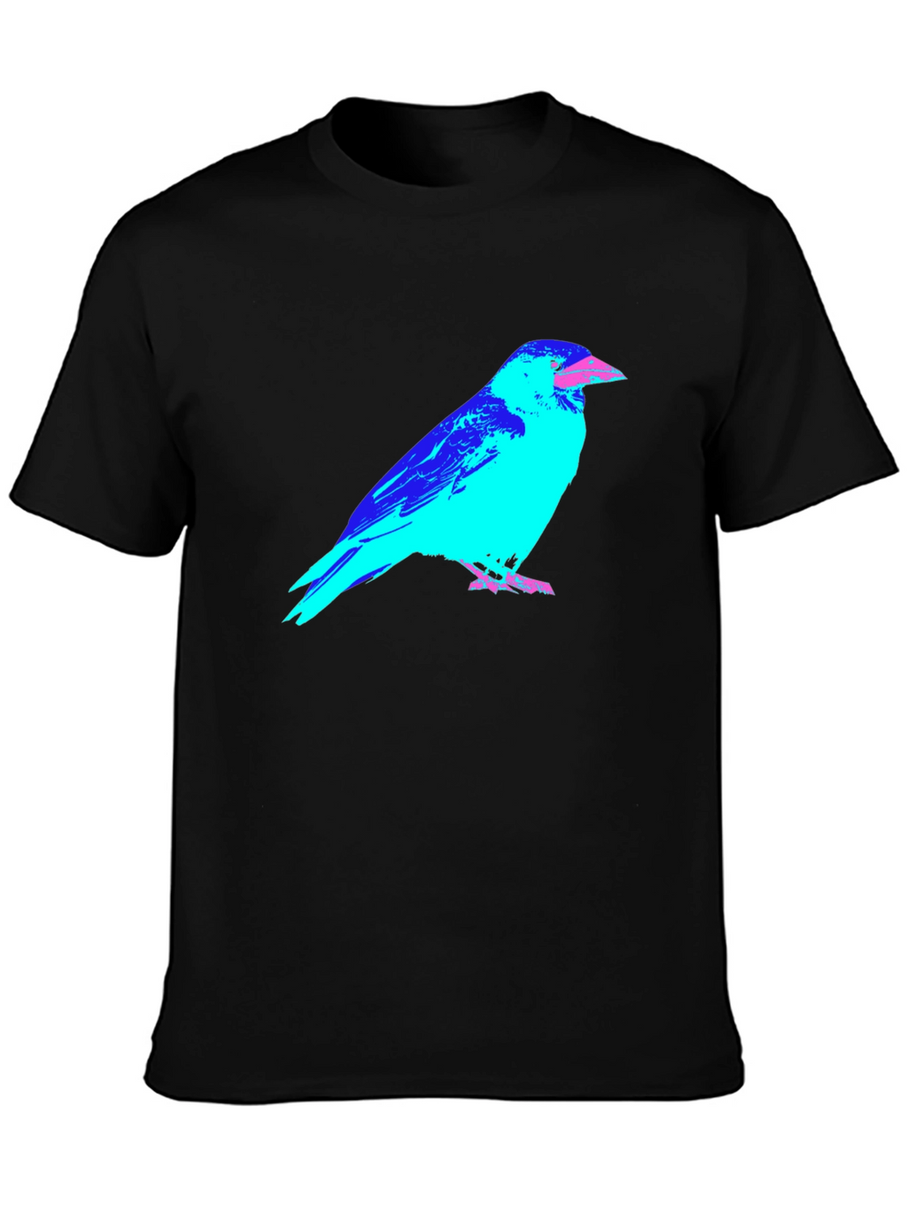 Abstract Crow Graphic Black T-Shirt