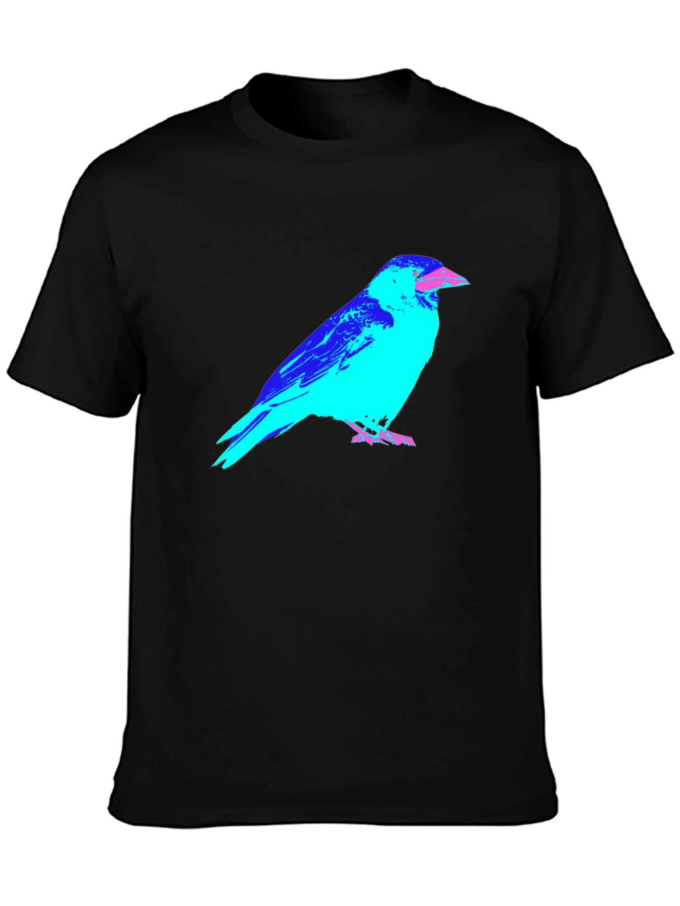 Abstract Crow Graphic Black T-Shirt