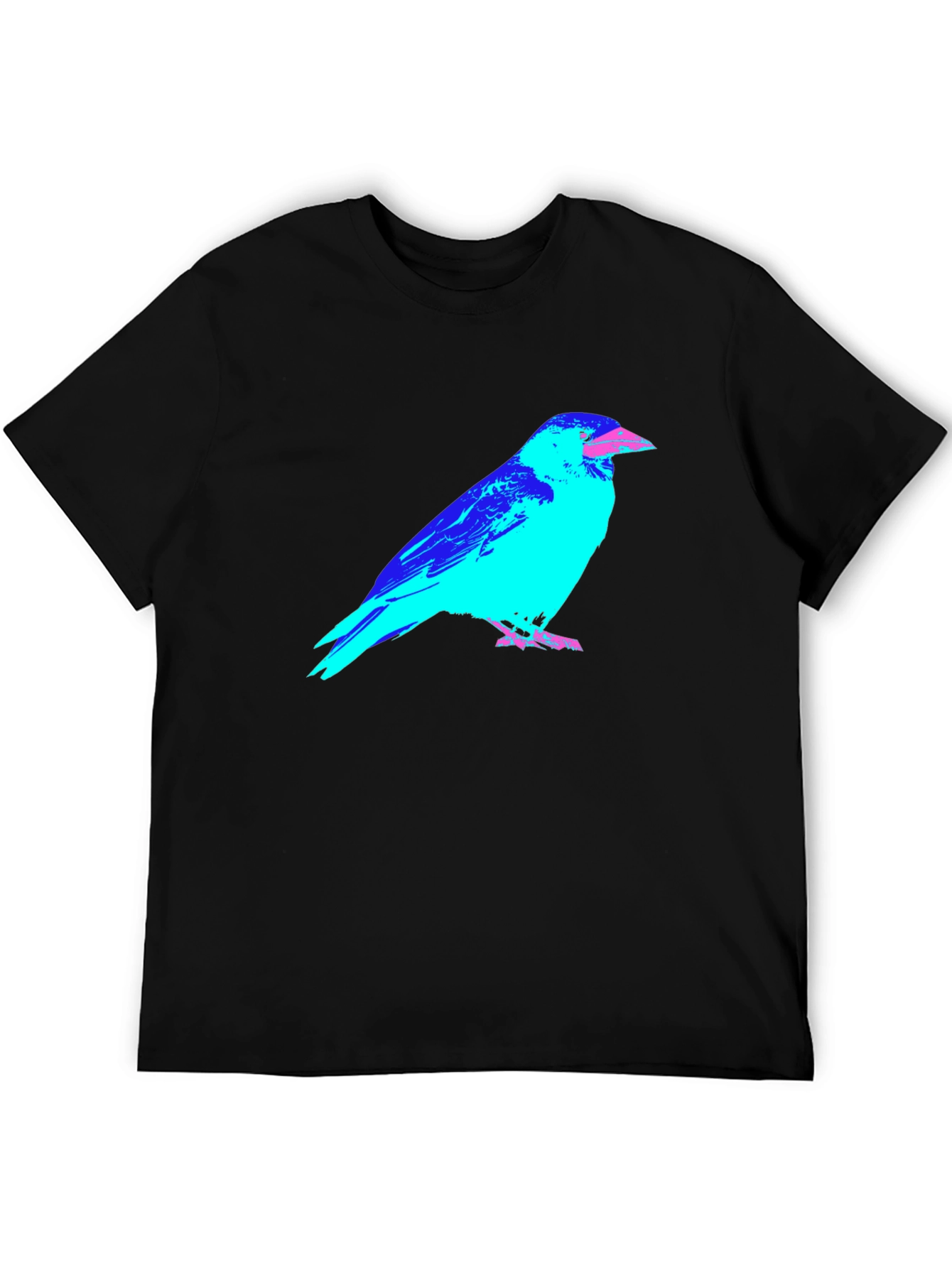 Abstract Crow Graphic Black T-Shirt