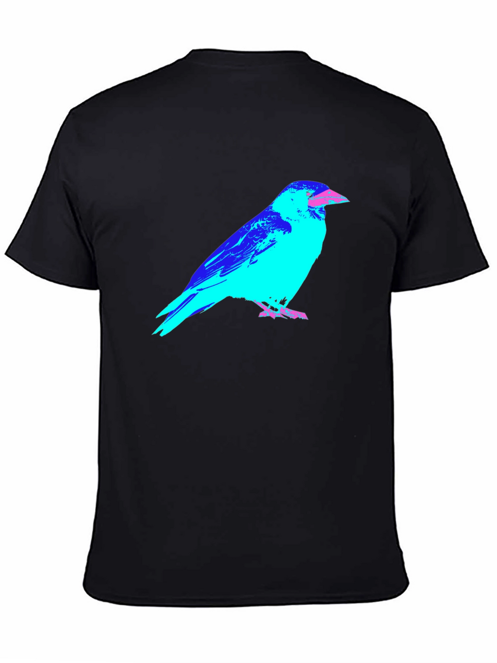 Abstract Crow Graphic Black T-Shirt