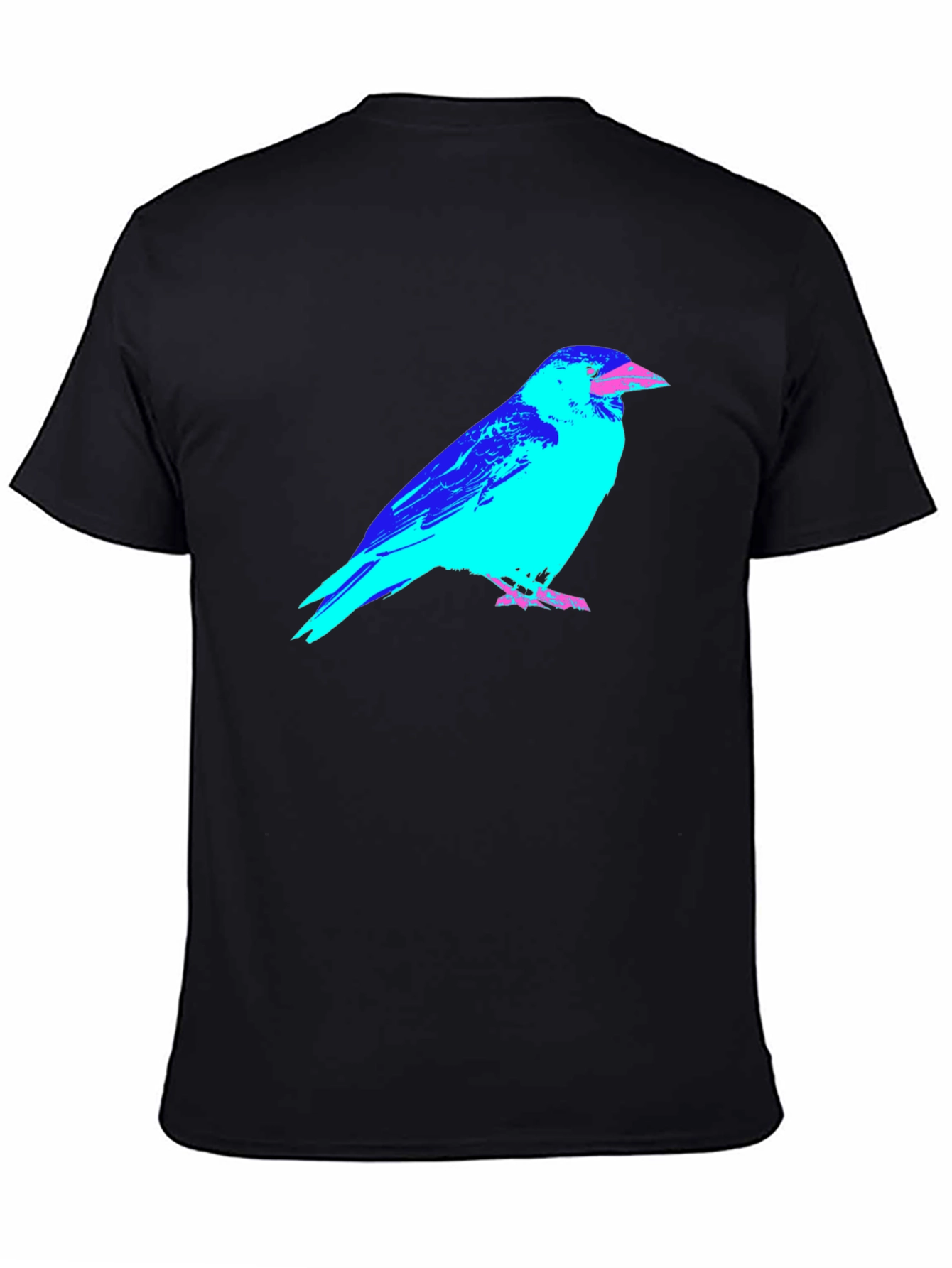 Abstract Crow Graphic Black T-Shirt