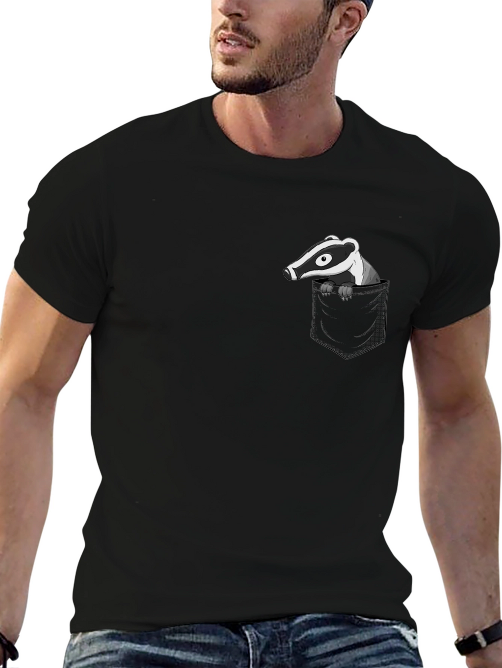 Badger Pocket T-Shirt - Cool Animal Tee