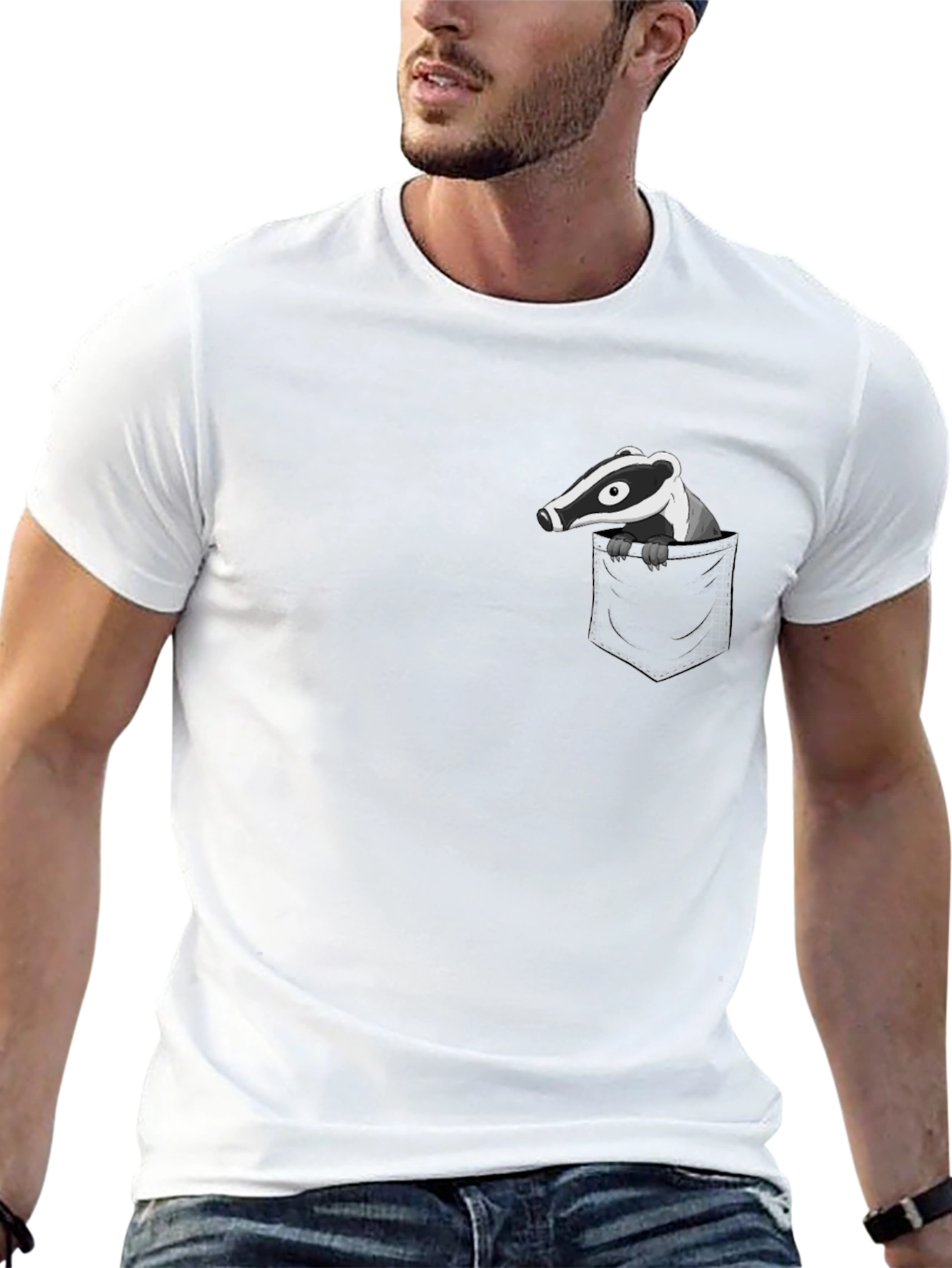 Badger Pocket T-Shirt - Cool Animal Tee