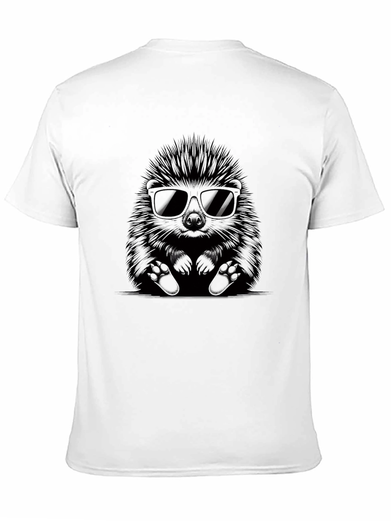 Cool Hedgehog Graphic Tee - Black Cotton Shirt