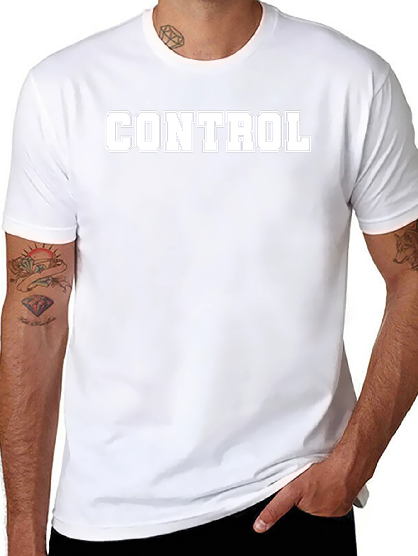 Control T-Shirt - Black Crew Neck Tee