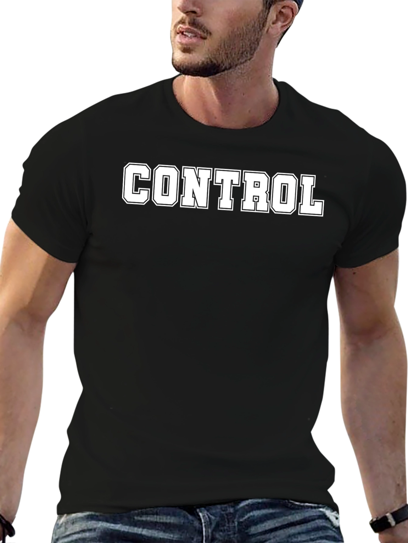 Control T-Shirt - Black Crew Neck Tee