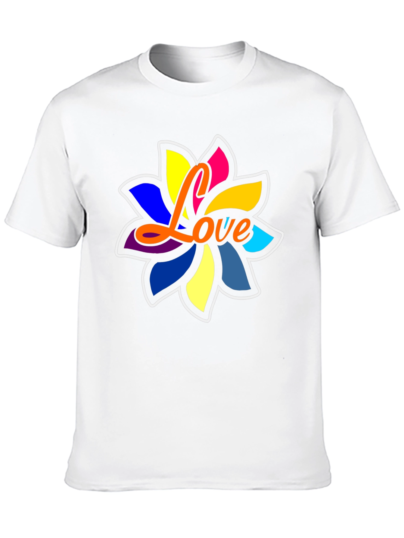 Love Flower Graphic Tee - Black Cotton Blend Comfort