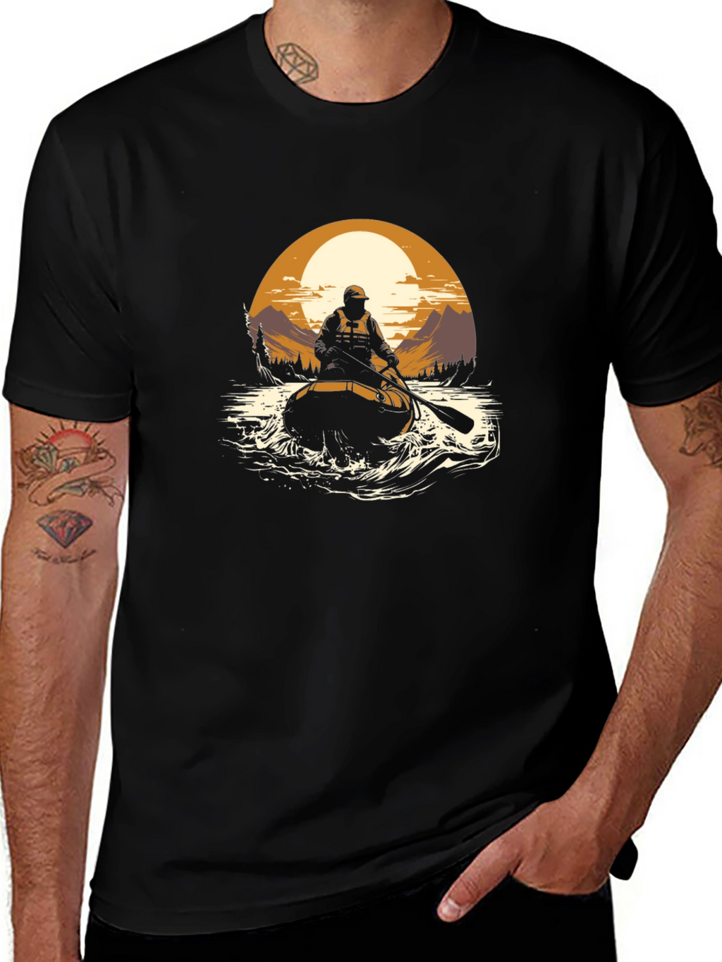 Black River Rafting Graphic T-Shirt
