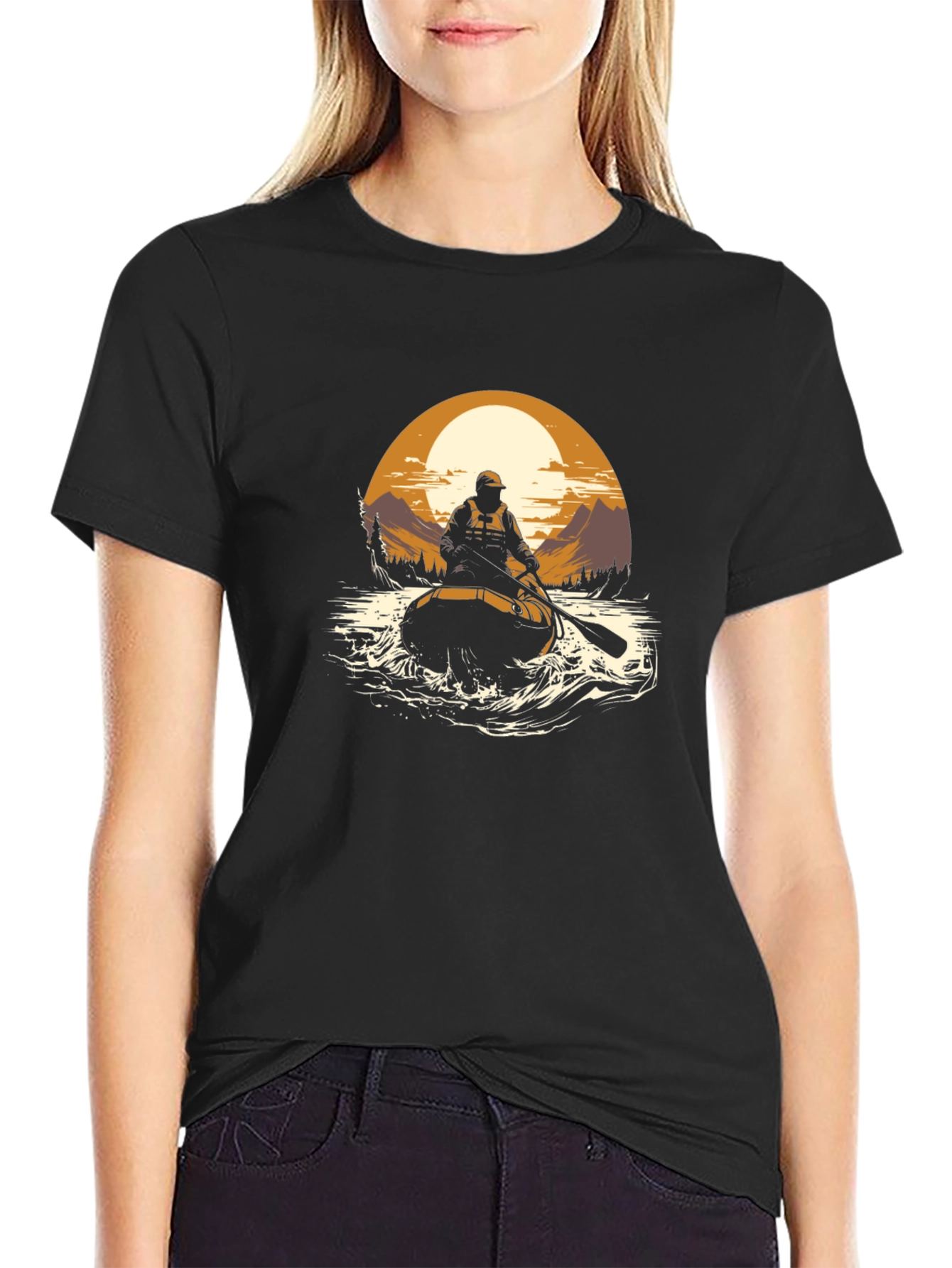 Black River Rafting Graphic T-Shirt