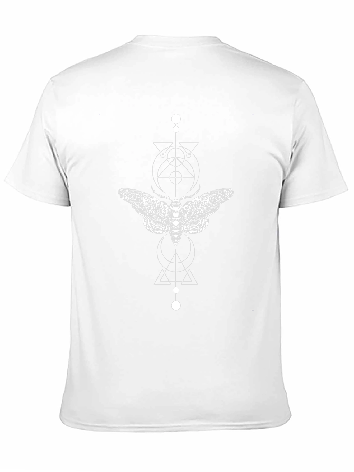 Geometric Moth Graphic Tee - Modern Black T-Shirt