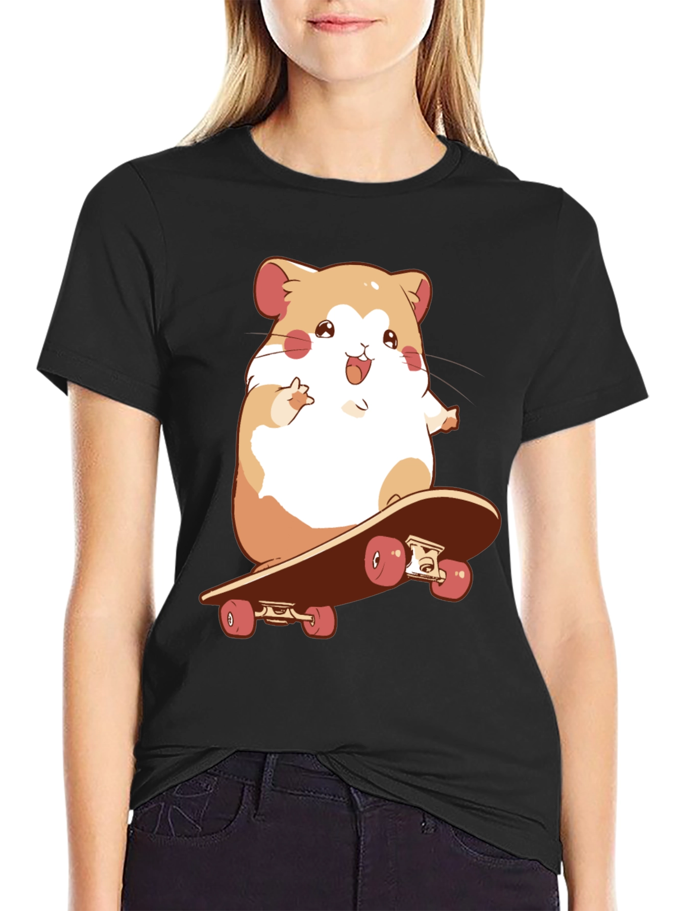 Hamster Skateboard Graphic Tee - Fun & Unique