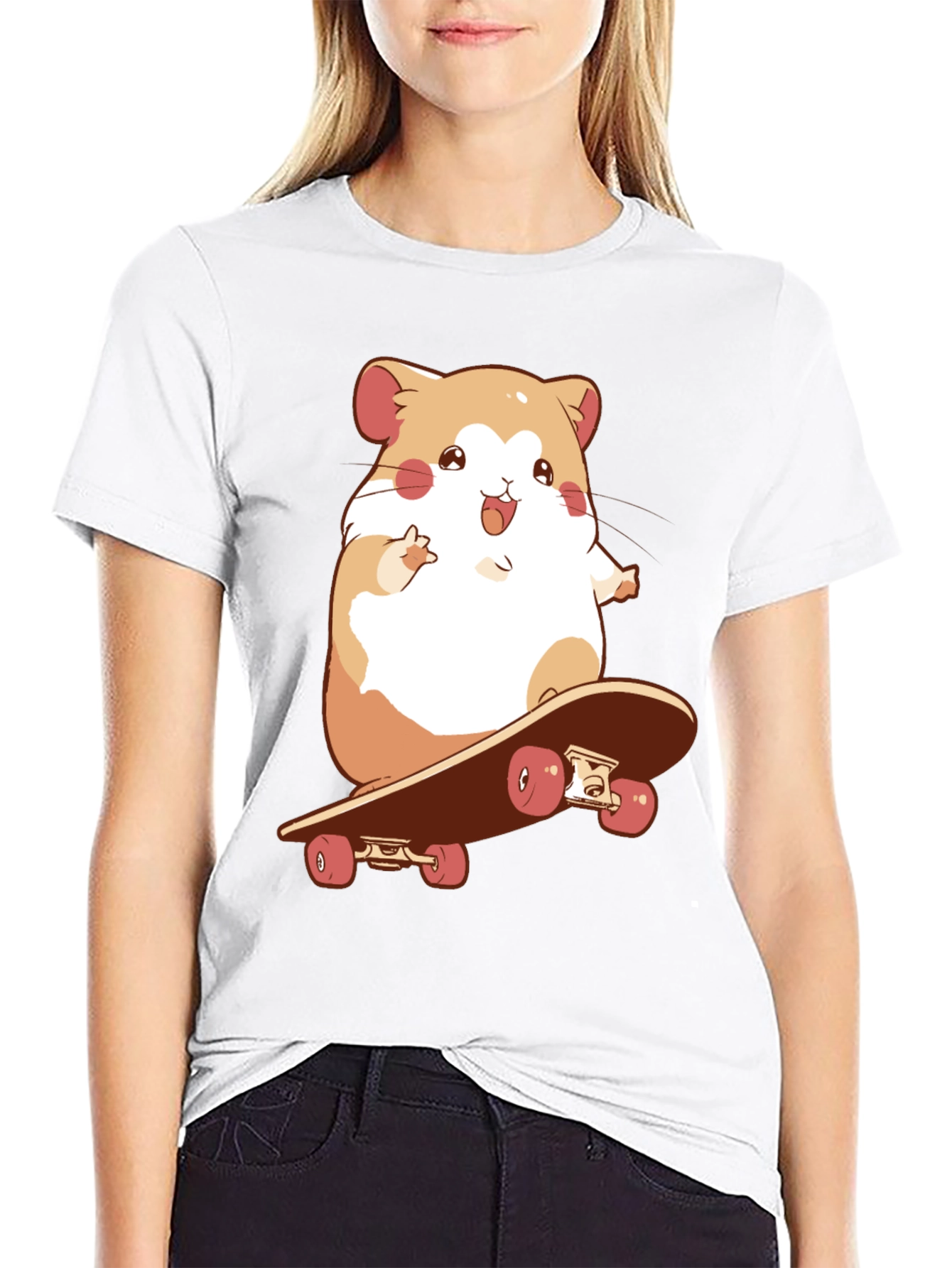 Hamster Skateboard Graphic Tee - Fun & Unique