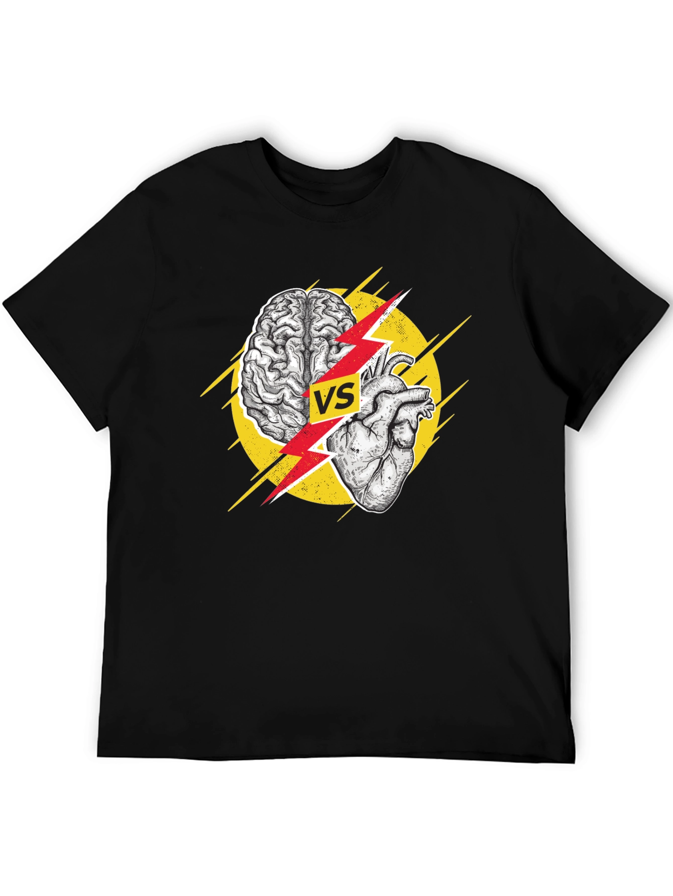 Brain vs Heart Black T-Shirt
