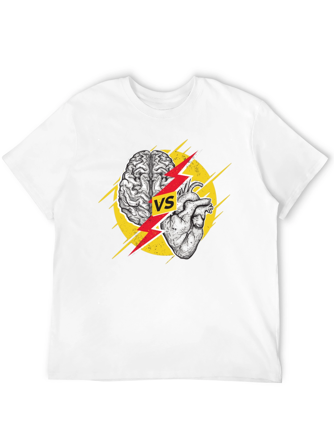 Brain vs Heart Black T-Shirt
