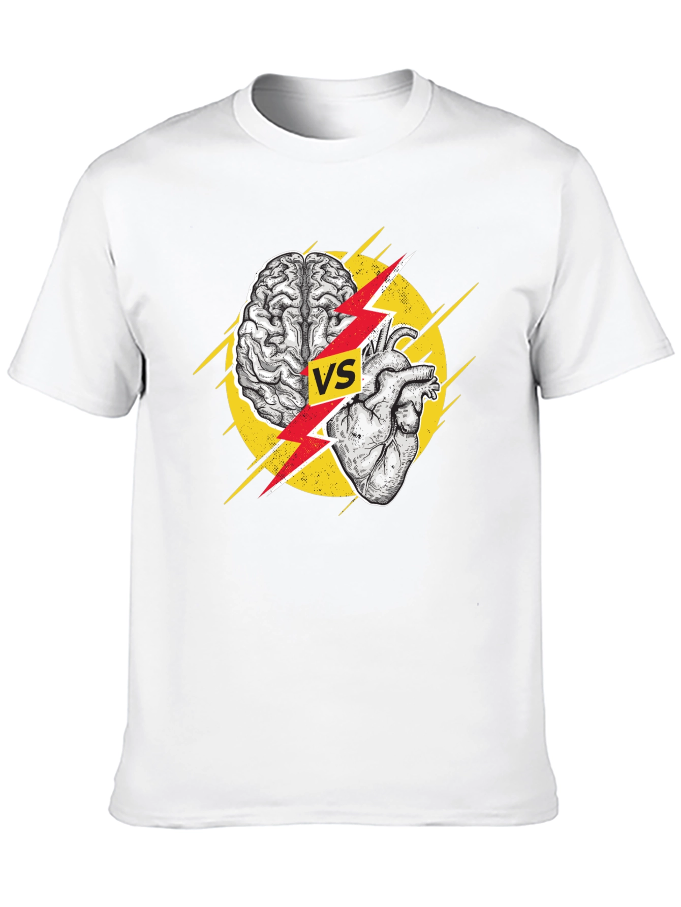 Brain vs Heart Black T-Shirt