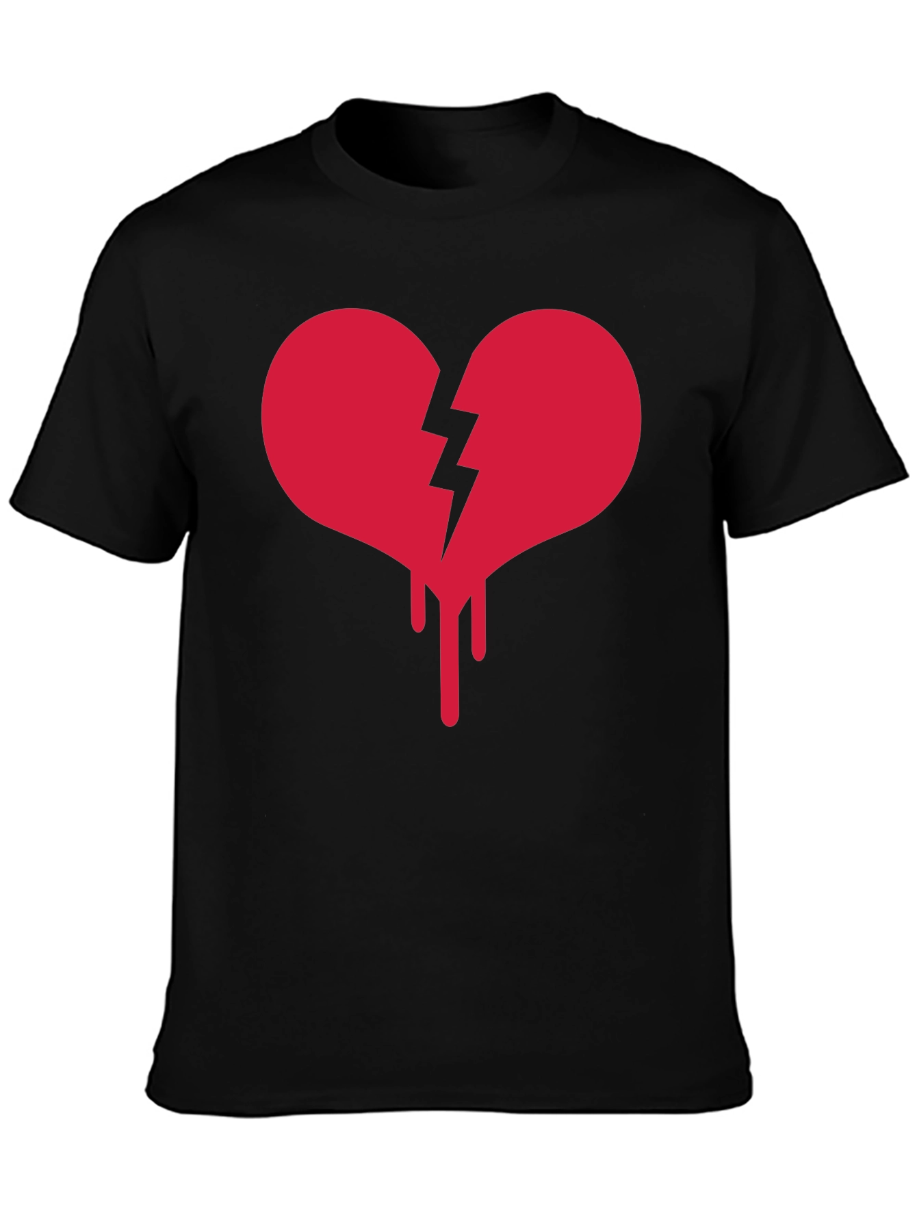 Broken Heart Drip Graphic Tee - Black