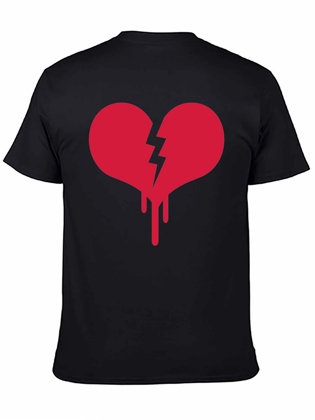 Broken Heart Drip Graphic Tee - Black