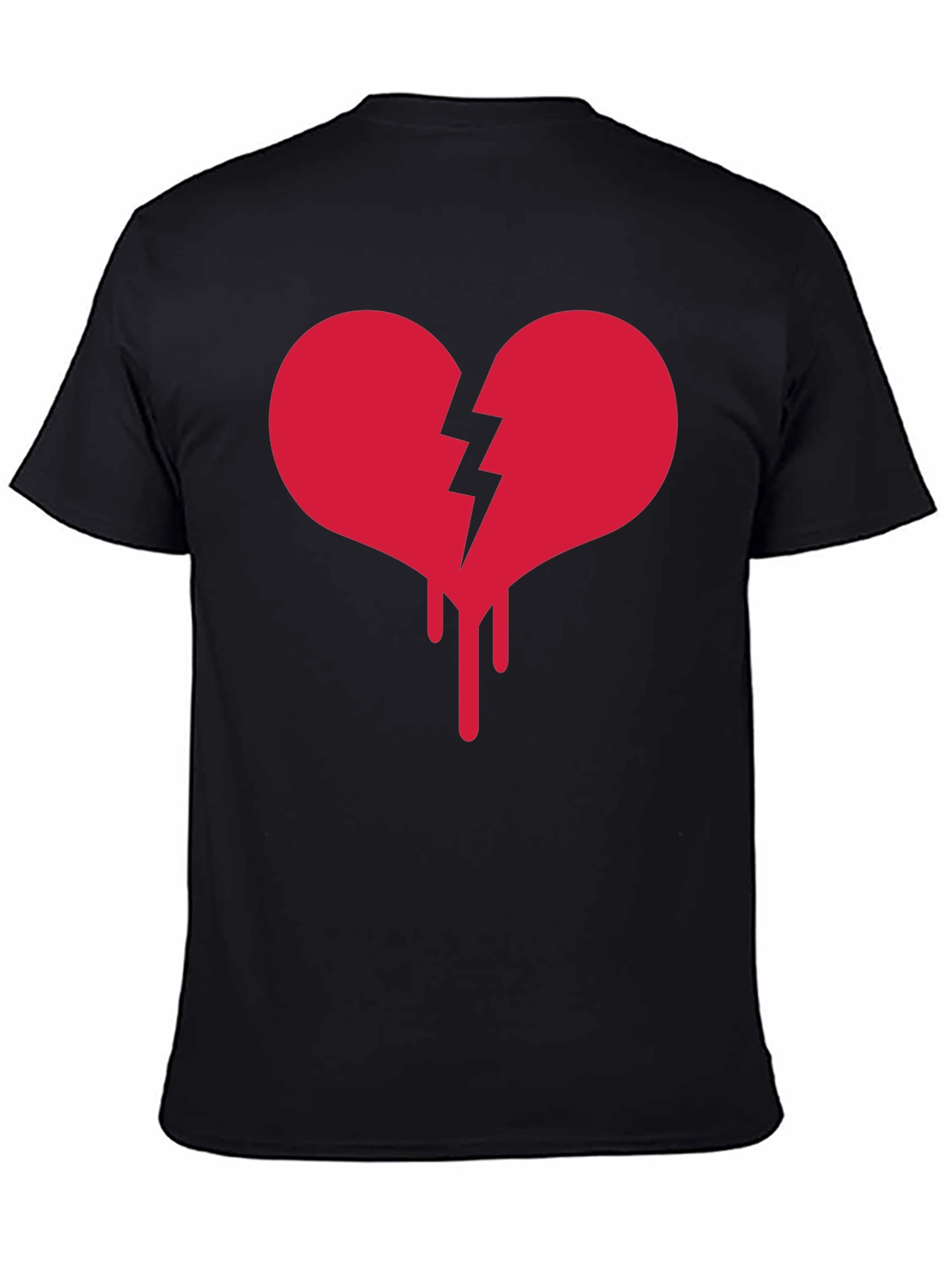 Broken Heart Drip Graphic Tee - Black