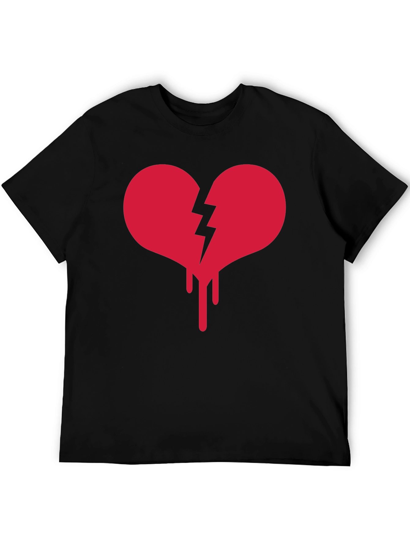 Broken Heart Drip Graphic Tee - Black
