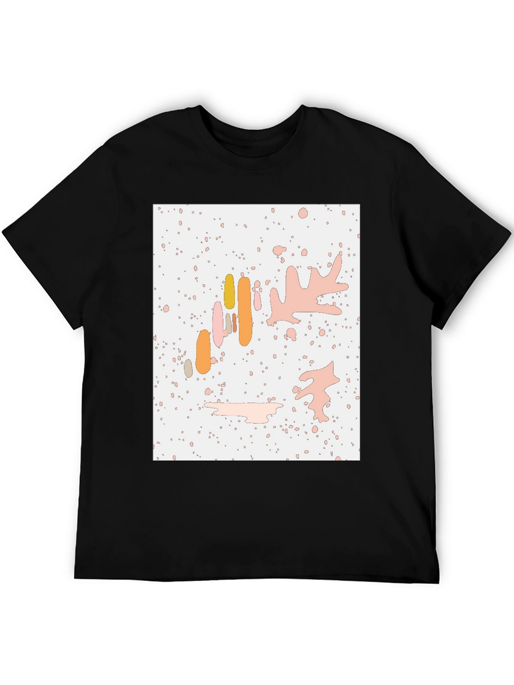 Abstract Art Print Black Crew Neck T-Shirt