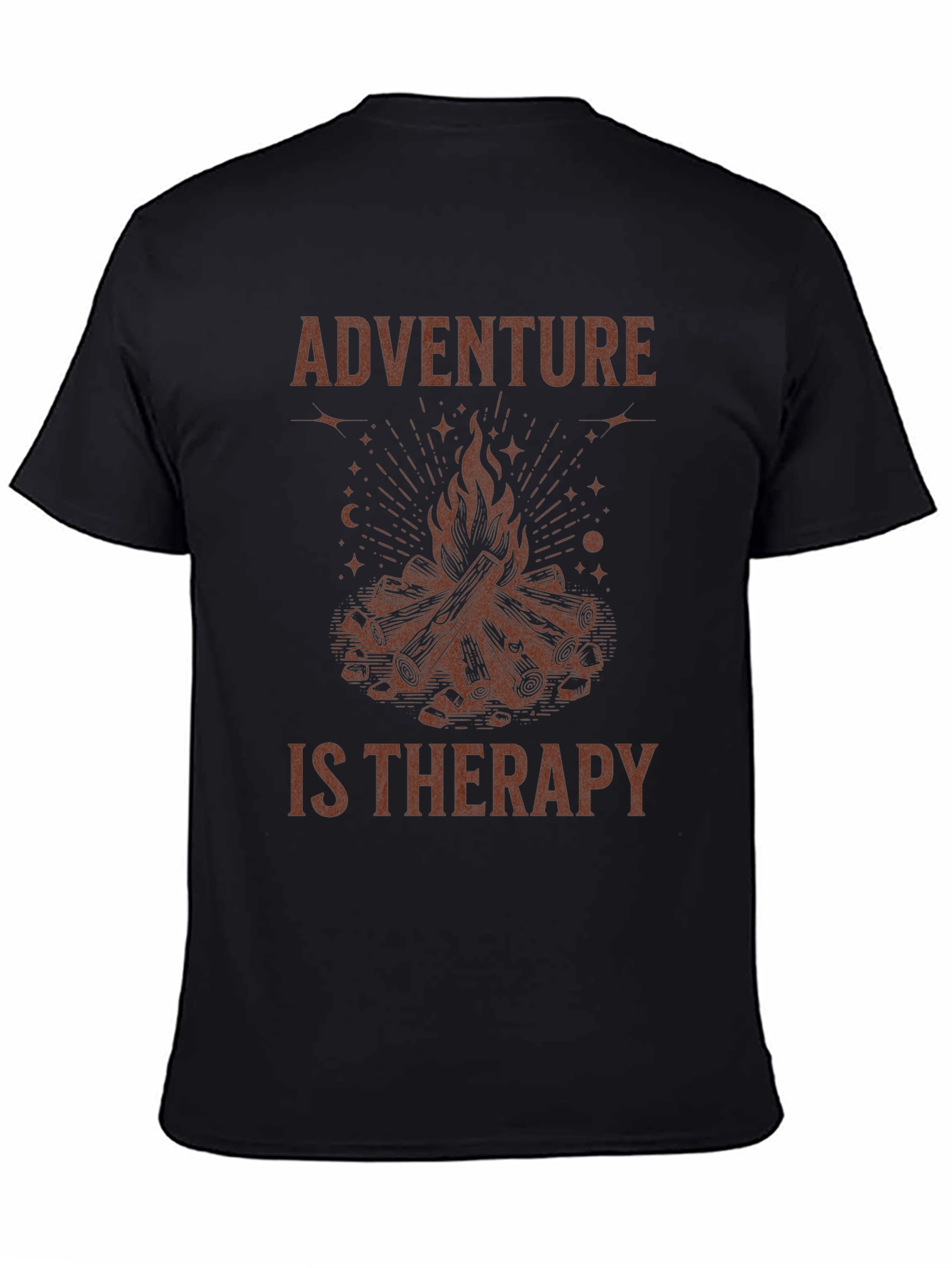 Adventure Is Therapy Graphic Tee - Campfire Design
