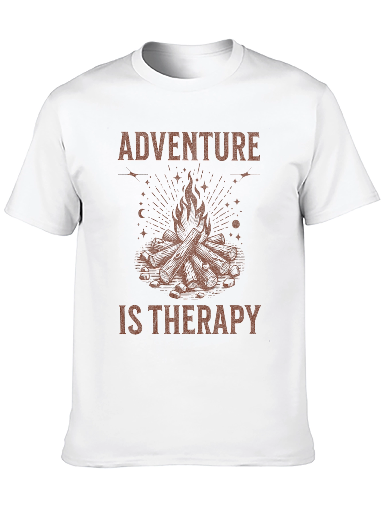Adventure Is Therapy Graphic Tee - Campfire Design